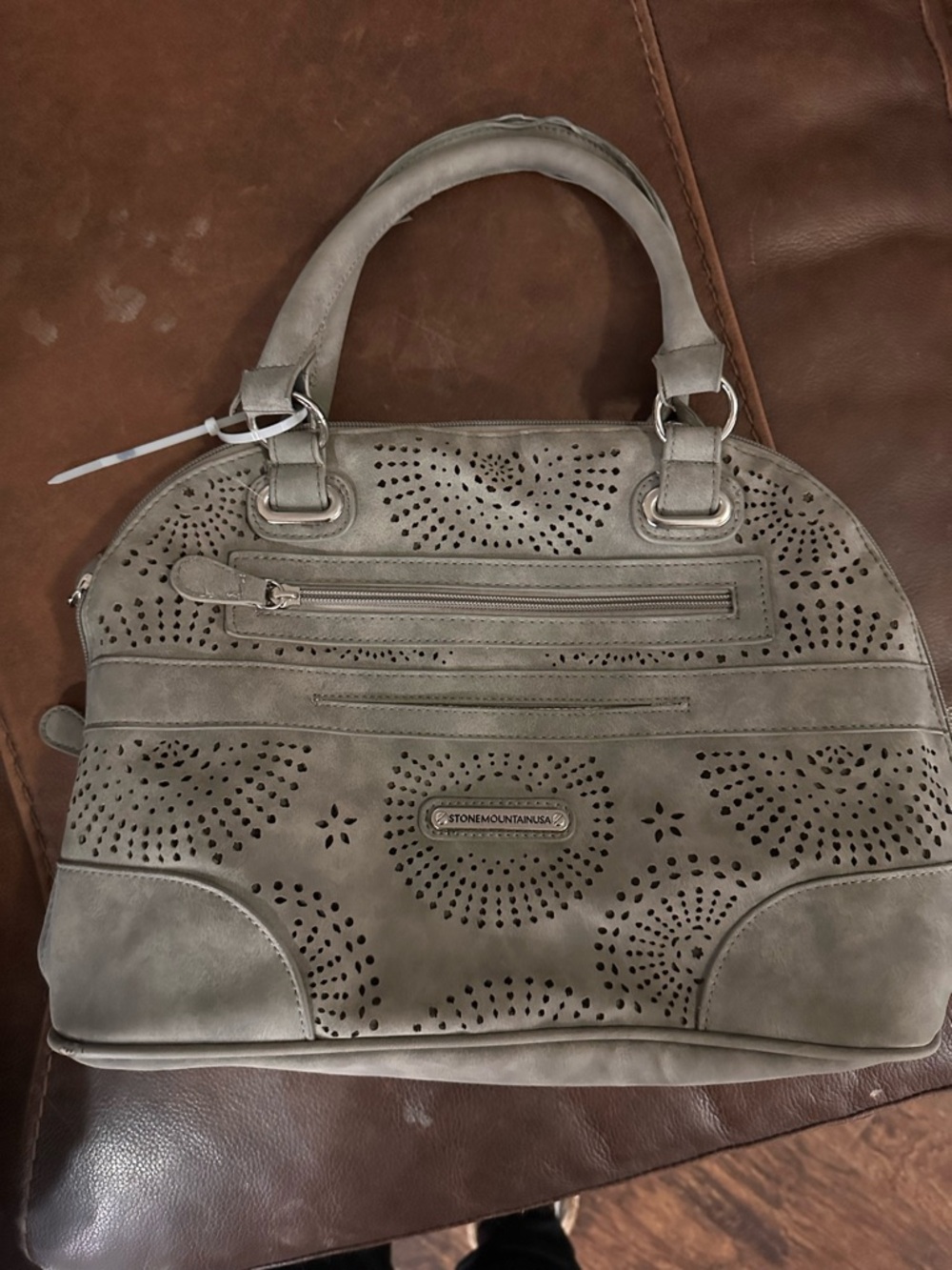Stone Mountain Nubuck Perforated Vegan Leather Purse